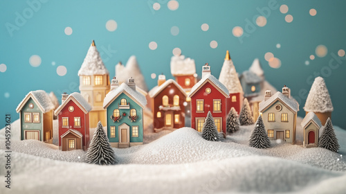 おもちゃの雪の街