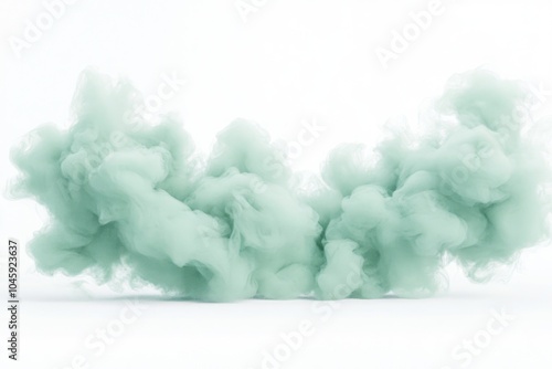 ethereal green smoke on a clean white background