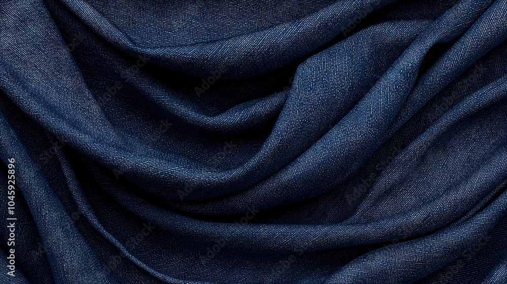 Close-up shot of a dark blue fabric with a narrow thread along its base and another one along the top Close-up shot of a dark blue fabric with a narrow thread along its base and another one along the top