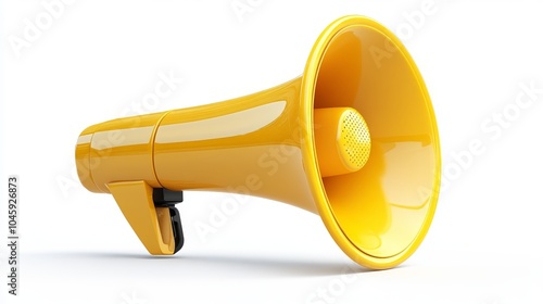 A yellow megaphone isolated on a white background.