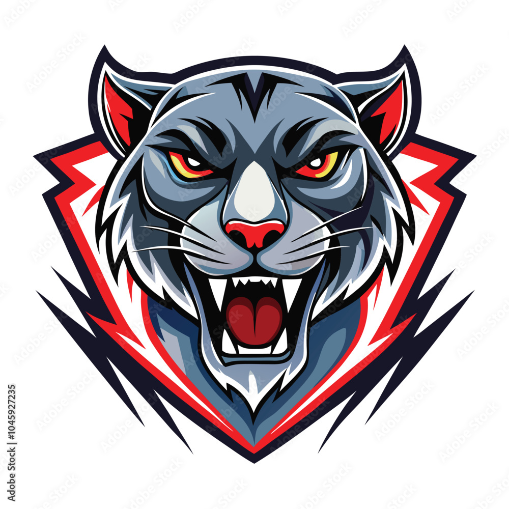 Ferocious Gray Panther Mascot Design Ferocious Gray Panther Mascot Design