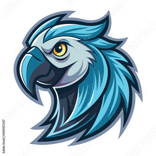 Blue Bird Head Mascot Illustration Design