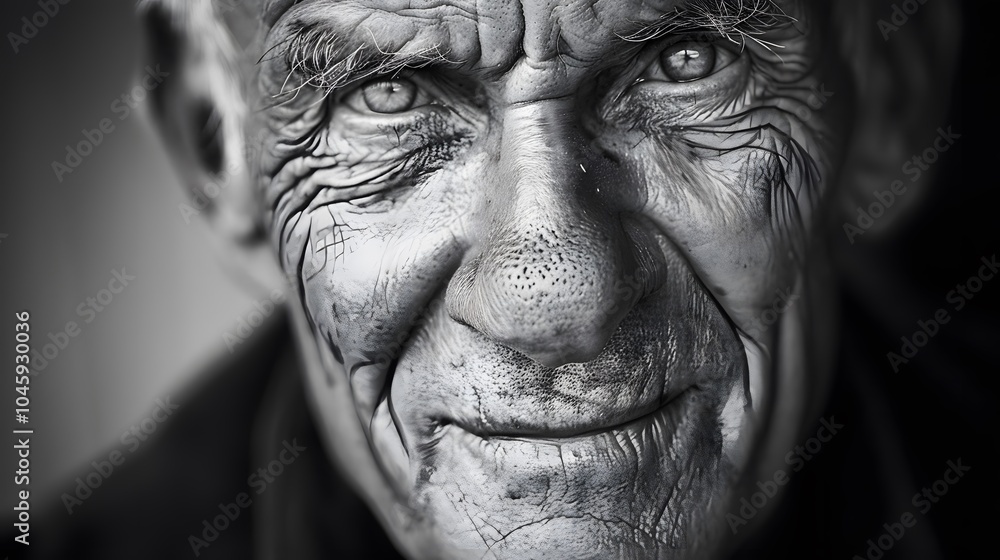 Artistic monochrome portrait of a mature man with expression black and white Artistic monochrome portrait of a mature man with expression black and white