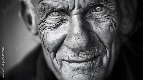 Wallpaper Mural Artistic monochrome portrait of a mature man with expression black and white Torontodigital.ca