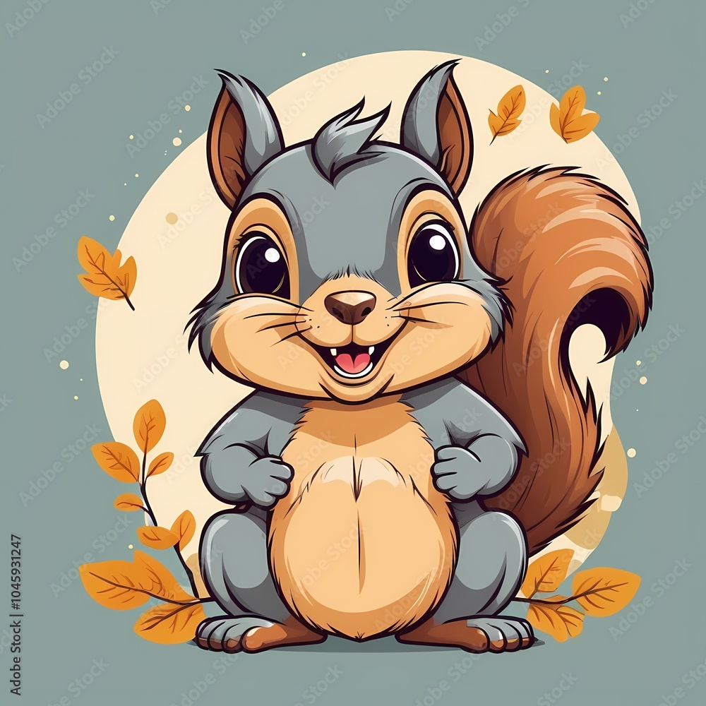 happy squirrel vector, cartoon squirrel, cute squirrel illustration, woodland animal vector, animal vector art, playful squirrel, nature vector, colorful squirrel, cheerful squirrel, forest creature, 