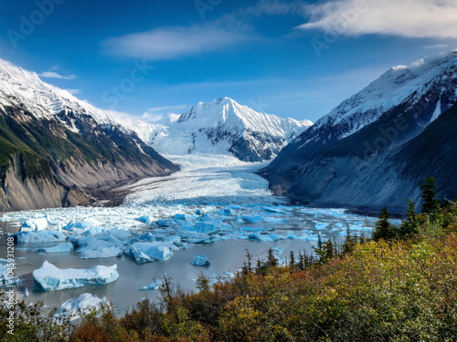 glacier in mountains