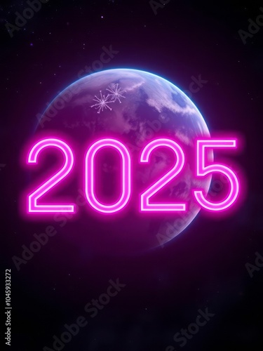 Blue plane is heading to 2025 target. business creativity new idea discovery innovation technology. new year idea concept. New Year 2025. Ultra realistic. Photorealistic 