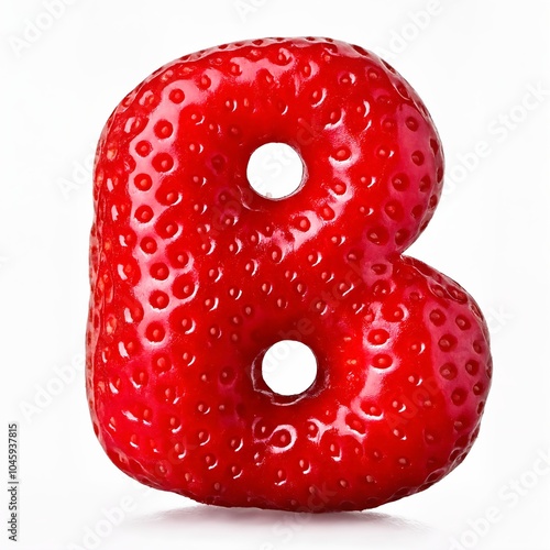 Letter B made of Strawberry