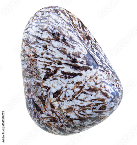 Natural Stone Hematite with A Polished Surface. Collection Item. Isolated On Black Background
