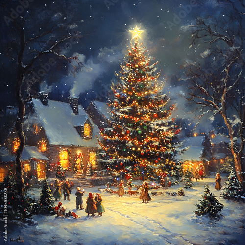 christmas tree in the snow