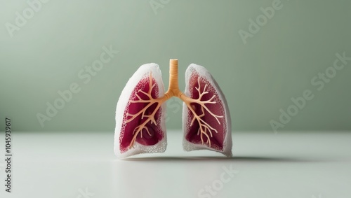 sponge like lungs in a green environment depicting respiratory health. photo