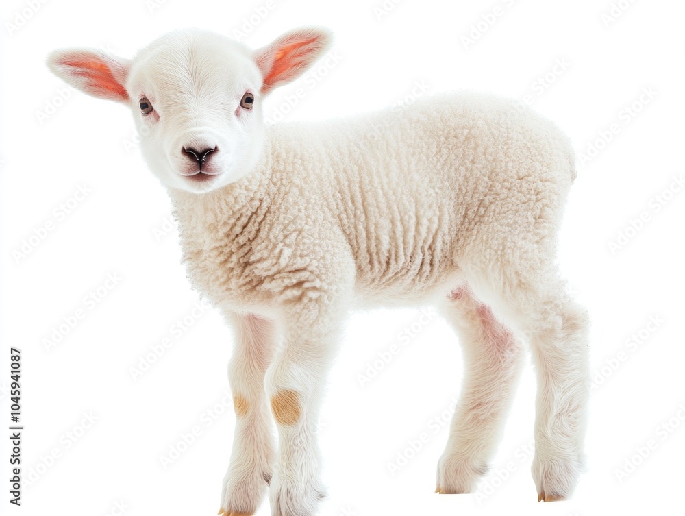 Fototapeta premium Fluffy White Lamb Photograph