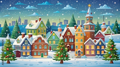 landscape with christmas tree