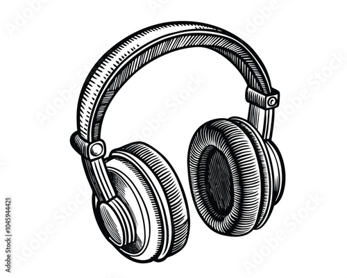 hand drawn headphones vector illustration in sketchy style