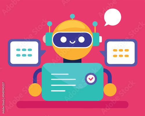 chat bot flat design vector illustration