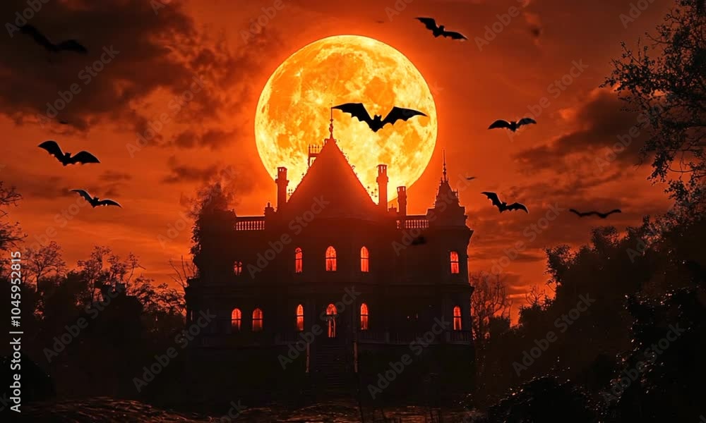 halloween background with house halloween background with house