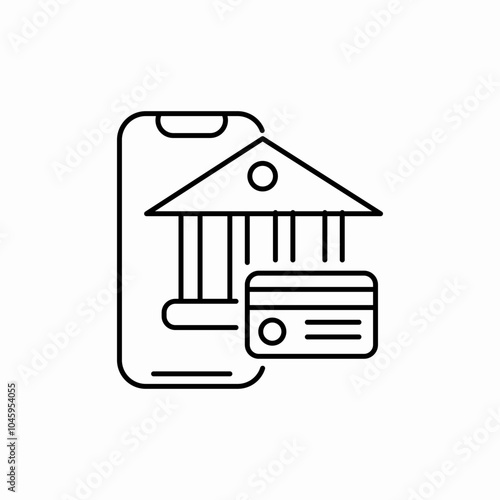 phone online bank icon sign vector