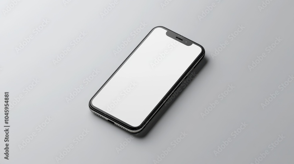 Smartphone mockup, blank screen, tilted angle, vector illustration Smartphone mockup, blank screen, tilted angle, vector illustration
