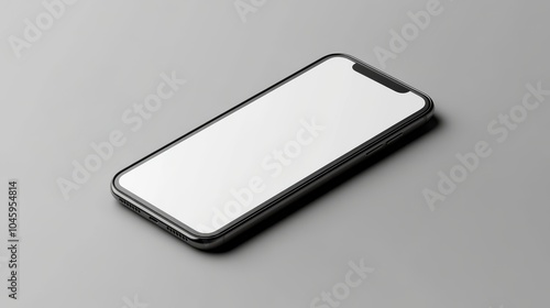 Smartphone mockup, blank screen, tilted angle, vector illustration