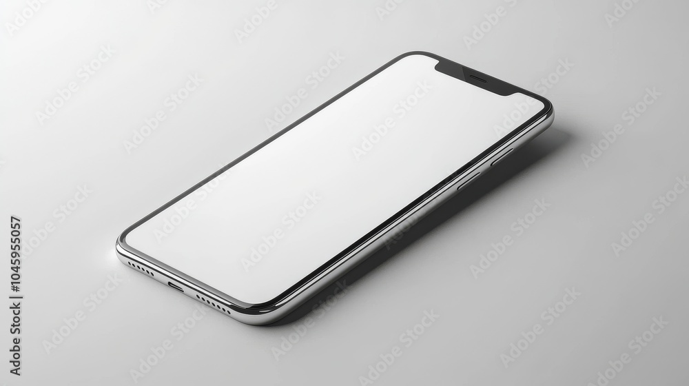 Smartphone mockup, blank screen, tilted angle, vector illustration Smartphone mockup, blank screen, tilted angle, vector illustration