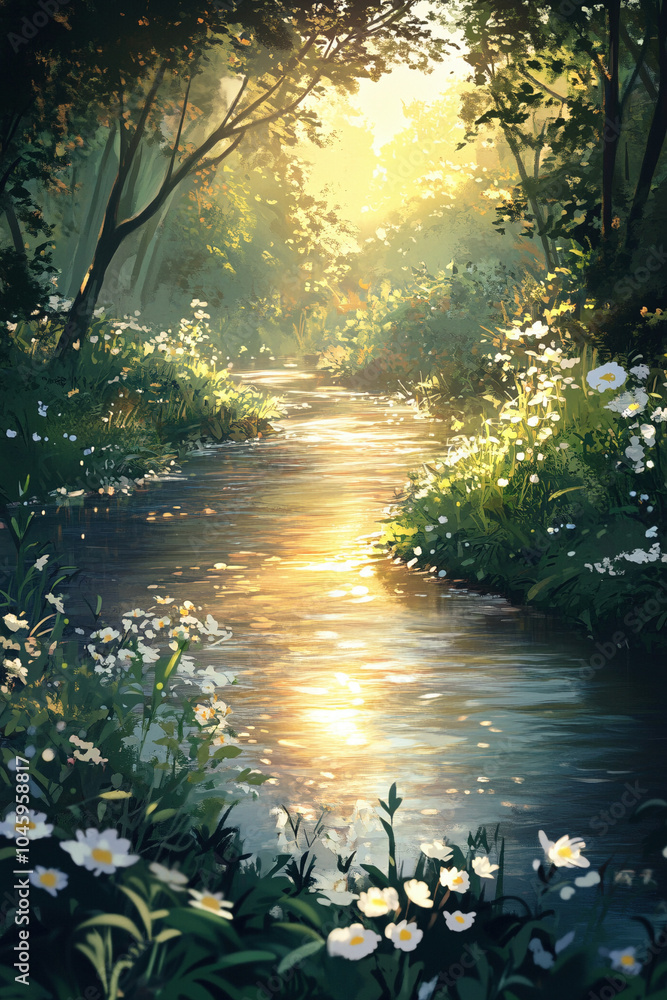 Obraz premium sunset in the forest