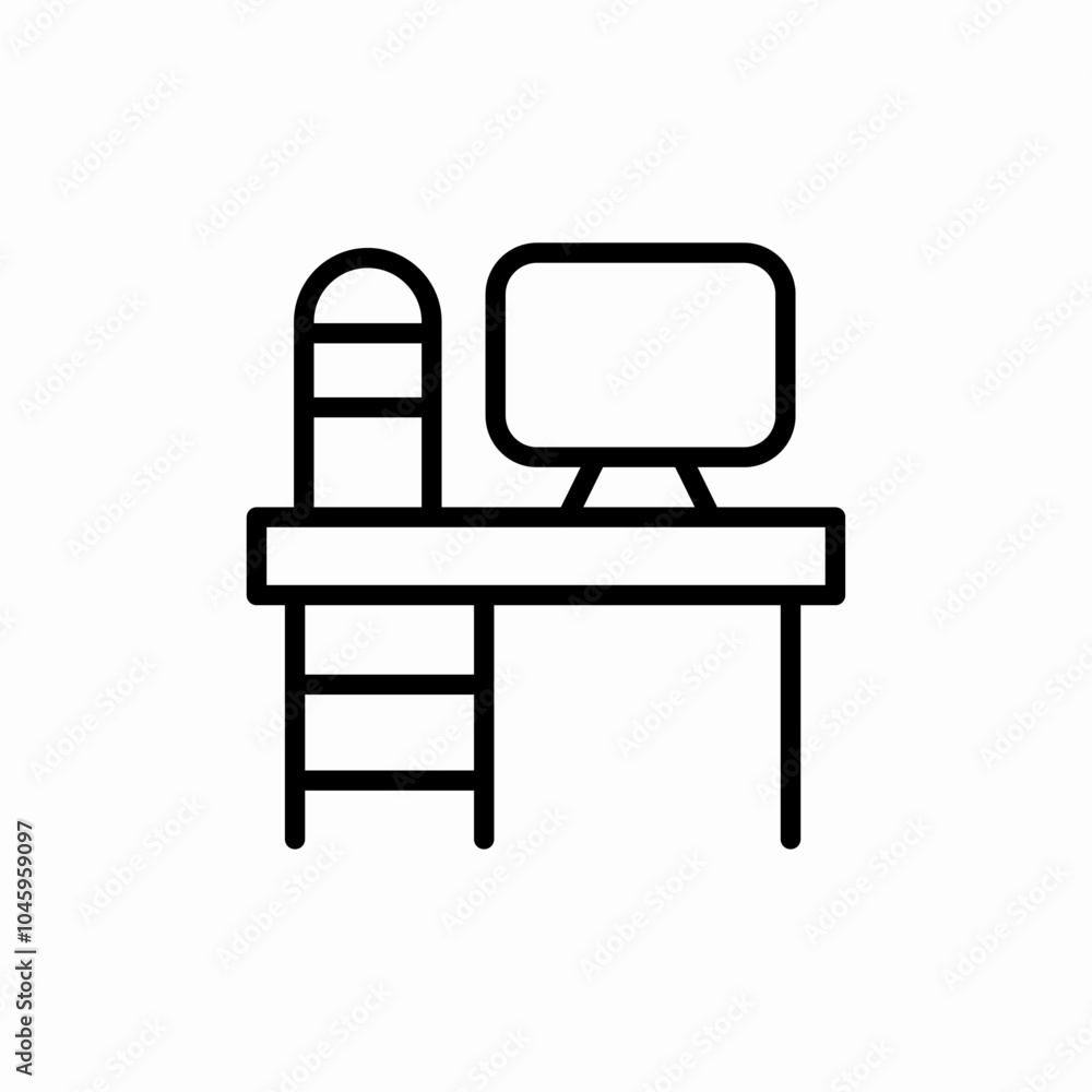 computer desk icon sign vector computer desk icon sign vector