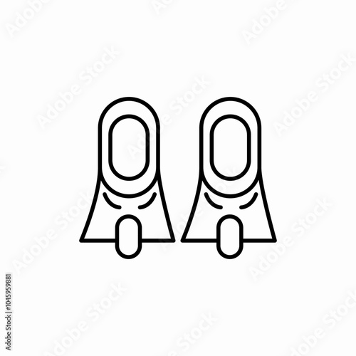 diving flippers icon sign vector