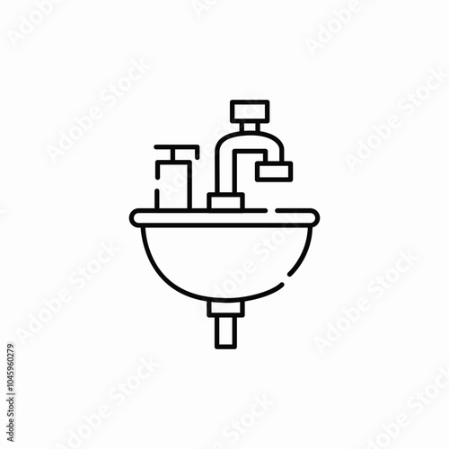 wash basin icon sign vector