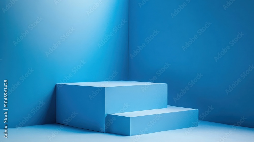 Minimalist Blue Steps in a Modern Setting Minimalist Blue Steps in a Modern Setting