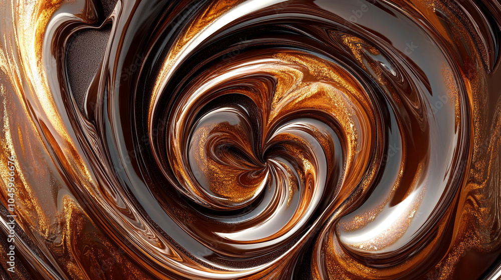 Abstract Swirling Chocolate and Gold Texture Background Abstract Swirling Chocolate and Gold Texture Background
