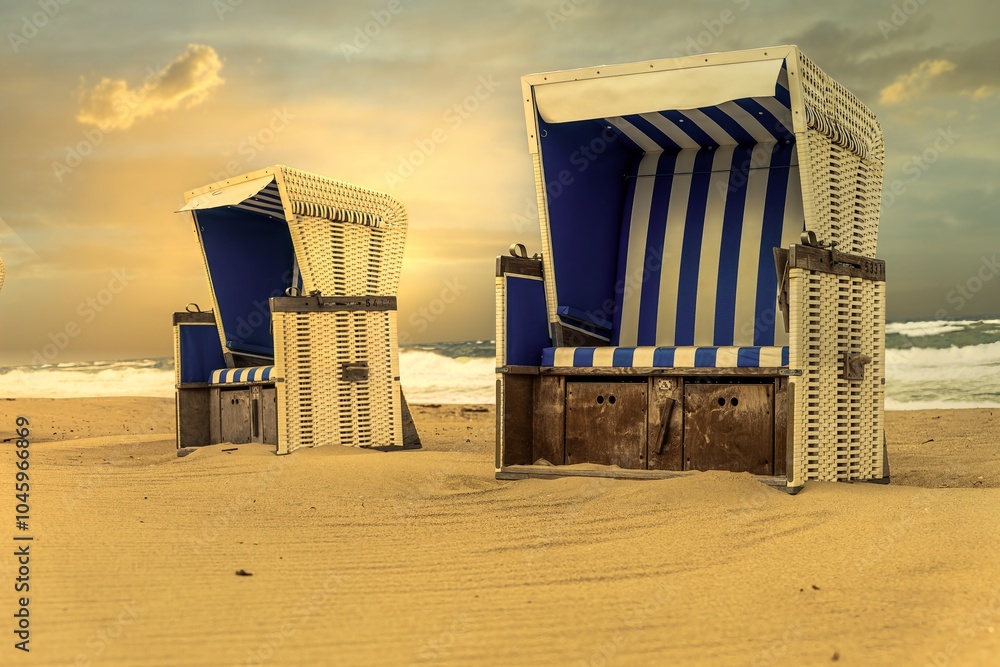 Enjoy the sunset on the beach on Sylt