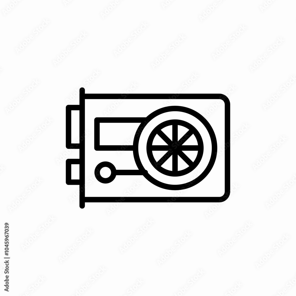 graphics card icon sign vector graphics card icon sign vector