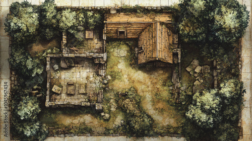 DnD Battlemap Wailing Specters Lament in Overgrown Shack.