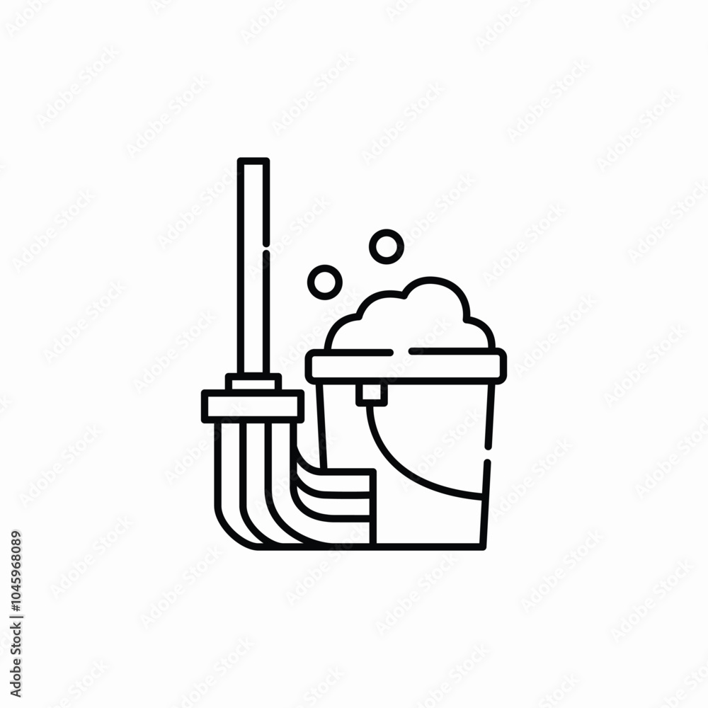 mop bucket foam icon sign vector mop bucket foam icon sign vector