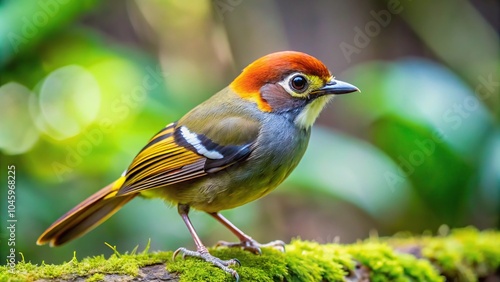 Stock photo of a Chestnut-tailed Minla bird with a blurred background, showcasing depth of field. photo