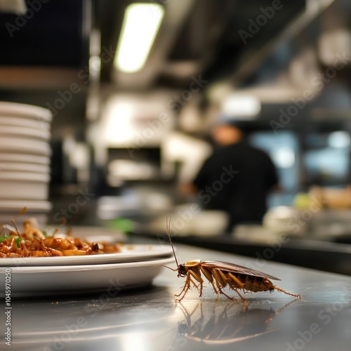 A cockroach on the counter of a restaurant kitchen-gigapixel-hq-scale-6_00x