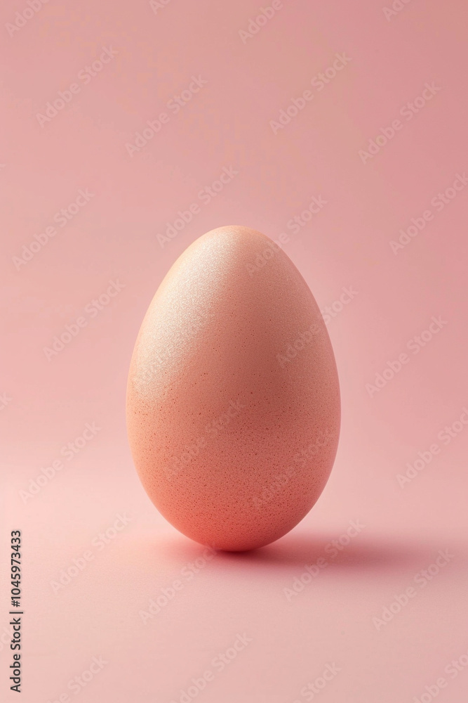 A pink egg is sitting on a pink background A pink egg is sitting on a pink background