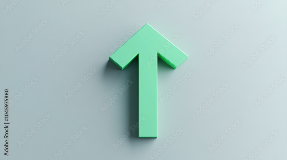 3D Green Up Arrow Icon Symbol Minimalist Design 3D Green Up Arrow Icon Symbol Minimalist Design