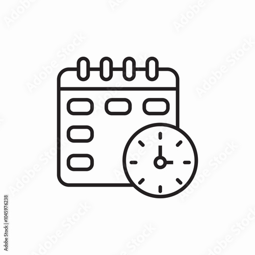 calendar time date icon sign vector