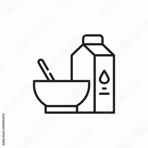 cereals bowl milk icon sign vector