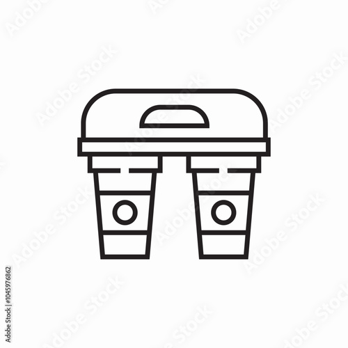 coffee paper cup holder icon sign vector