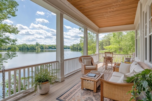 lakefront retreat, charming lakefront bungalow with calm water vistas inviting wraparound porch for tranquil relaxation