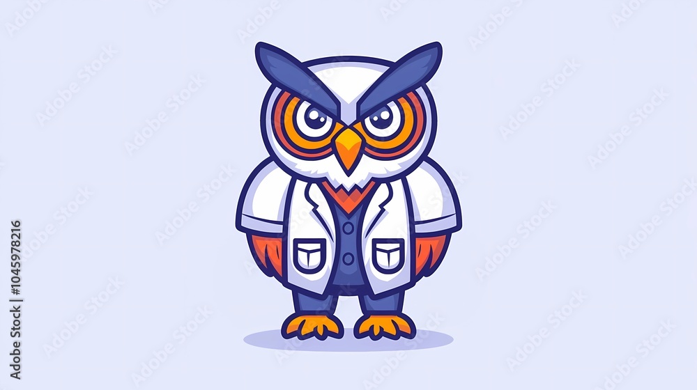 Fototapeta premium Cute anthropomorphic animal doctor in medical uniforms, healthcare illustration for stock images.