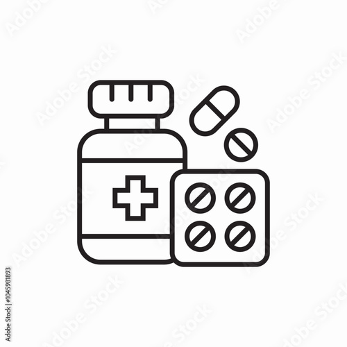 medicine pills icon sign vector