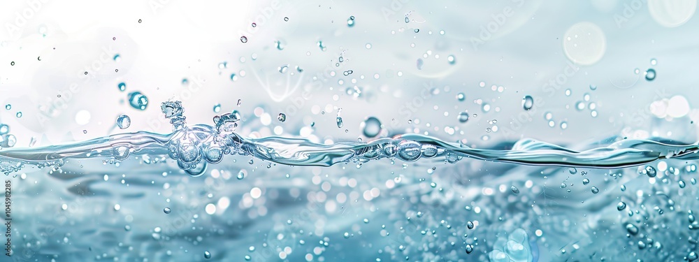 Water splash with ripples and bokeh background. 3D Water splash with ripples and bokeh background. 3D