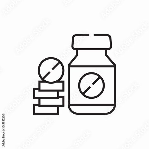 pills jar icon sign vector