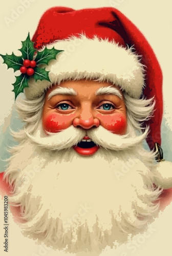 Weihnachtsmann mit Mistelzweig
