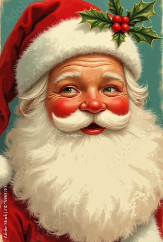 Weihnachtsmann mit Mistelzweig
