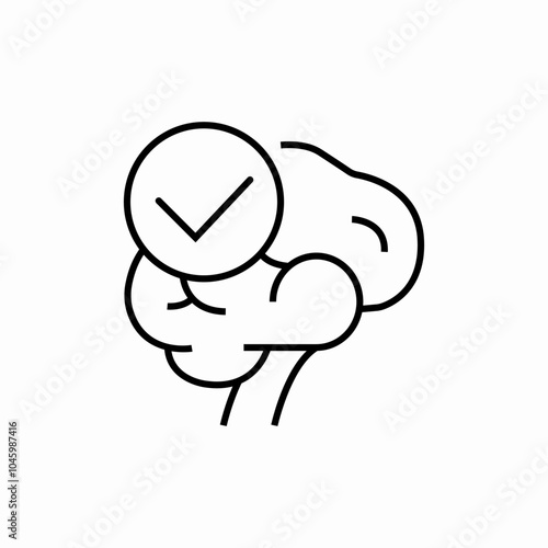 brain check icon sign vector