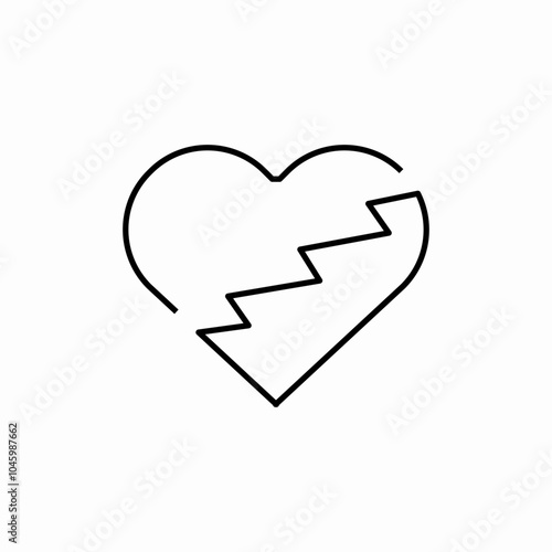 broken heart icon sign vector